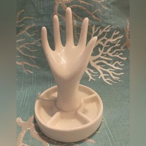 White Porcelain Hand Ring Holder Sculpture Jewelry Display